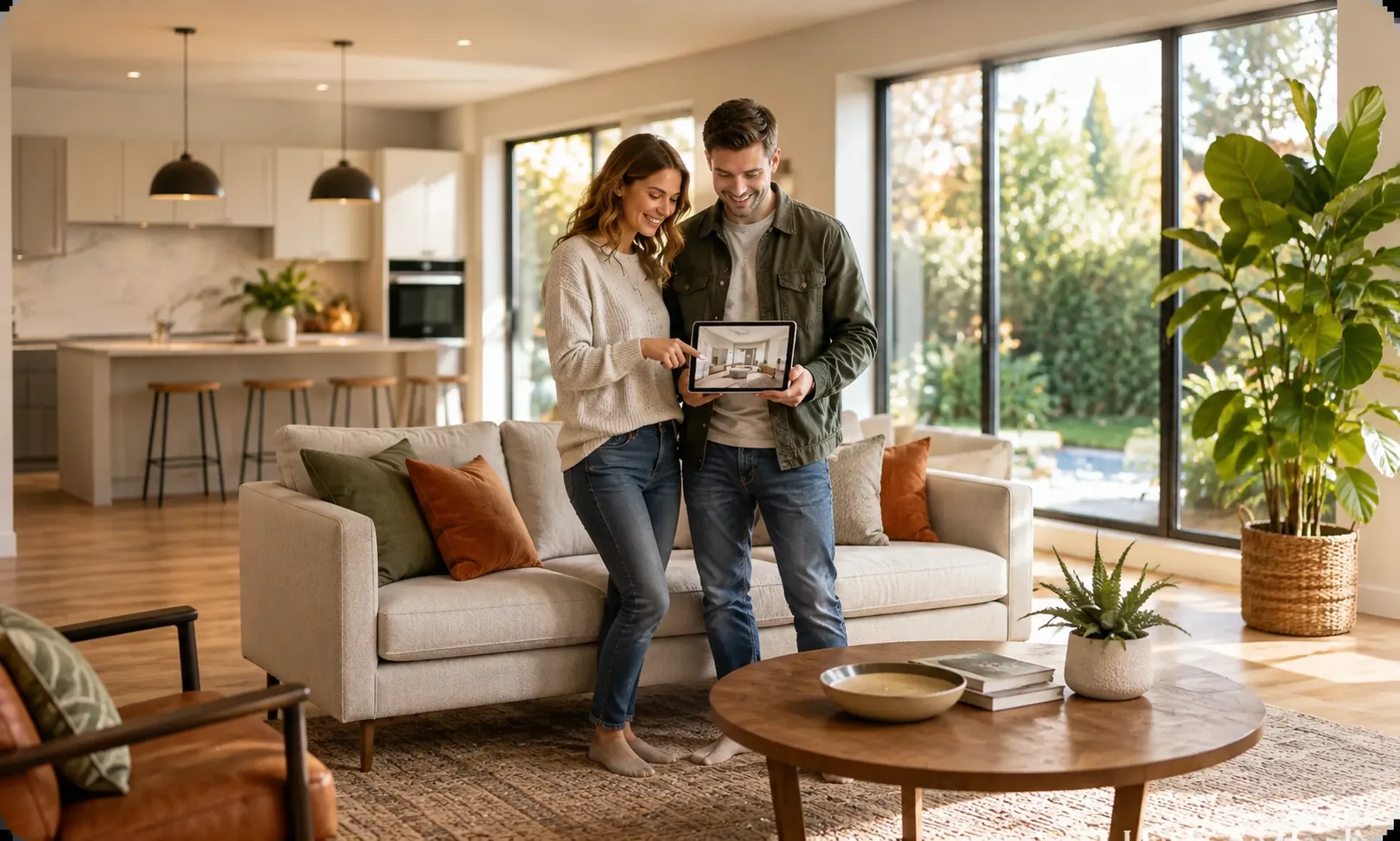 Renters planning furniture before move-in